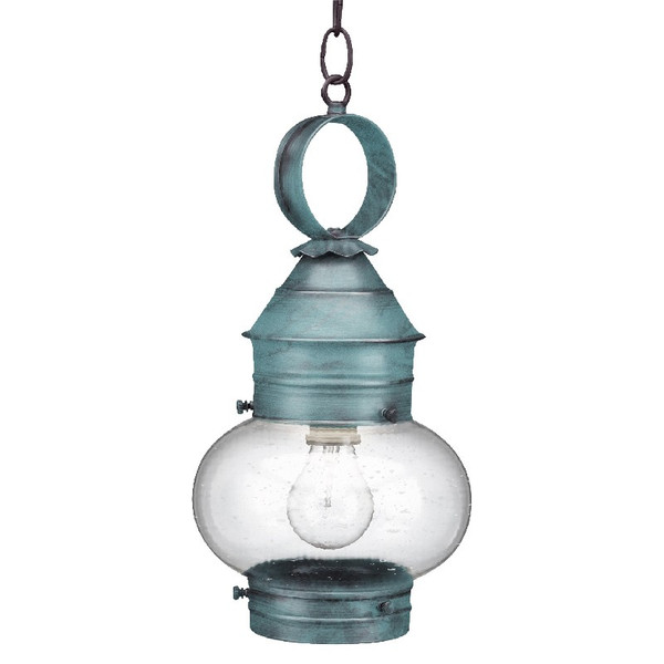 Northeast Lantern - 2032-VG-MED-CSG - One Light Hanging Lantern - Cageless - Verdi Gris