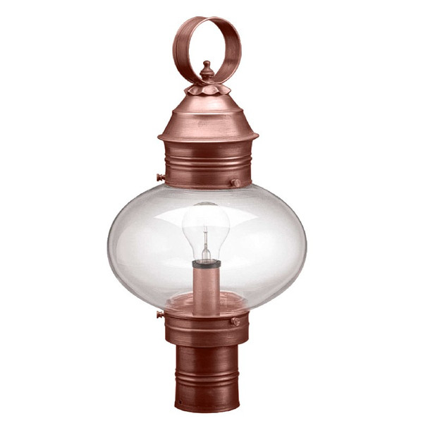 Northeast Lantern - 2043-AC-MED-CLR - One Light Post Mount - Cageless - Antique Copper