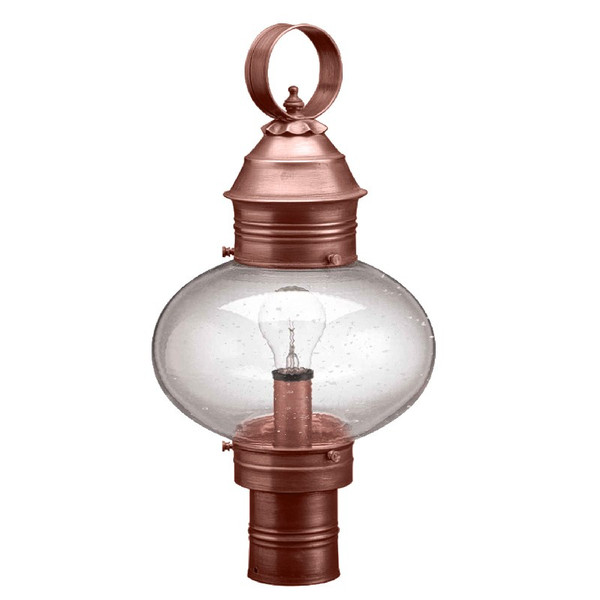 Northeast Lantern - 2043-AC-MED-CSG - One Light Post Mount - Cageless - Antique Copper