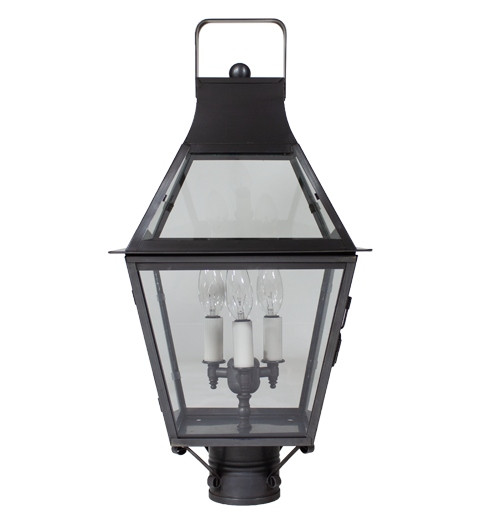 Northeast Lantern - 2243-DB-LT3-CLR - Three Light Post Mount - Uxbridge - Dark Brass