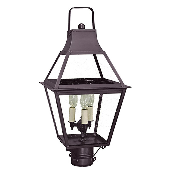 Northeast Lantern - 2243-DB-LT3-CSG - Three Light Post Mount - Uxbridge - Dark Brass