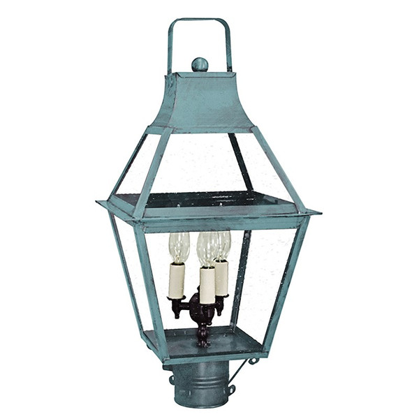 Northeast Lantern - 2243-VG-LT3-CSG - Three Light Post Mount - Uxbridge - Verdi Gris