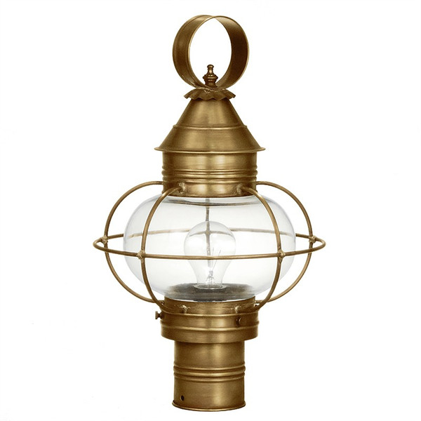 Northeast Lantern - 2523-AB-MED-CLR - One Light Post Mount - Onion - Antique Brass