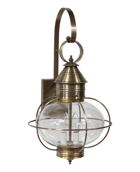 Northeast Lantern - 2541-AB-LT2-CLR - Two Light Wall Mount - Onion - Antique Brass