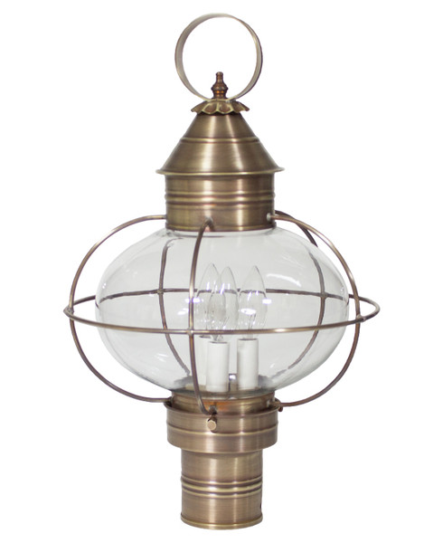 Northeast Lantern - 2543-AB-LT3-CLR - Three Light Post Mount - Onion - Antique Brass
