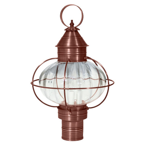 Northeast Lantern - 2543-AC-LT3-OPT - Three Light Post Mount - Onion - Antique Copper