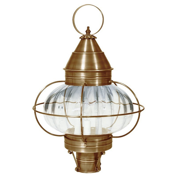 Northeast Lantern - 2573-AB-LT3-OPT - Three Light Post Mount - Onion - Antique Brass