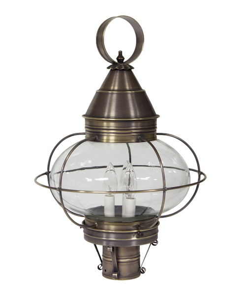Northeast Lantern - 2573-DAB-LT3-CLR - Three Light Post Mount - Onion - Dark Antique Brass