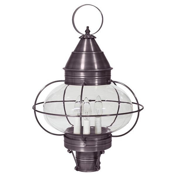 Northeast Lantern - 2573-DB-LT3-CLR - Three Light Post Mount - Onion - Dark Brass