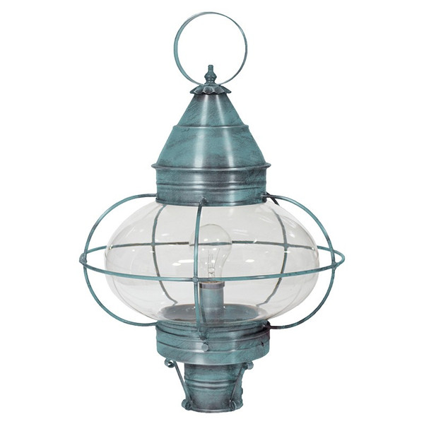 Northeast Lantern - 2573-VG-MED-CLR - One Light Post Mount - Onion - Verdi Gris