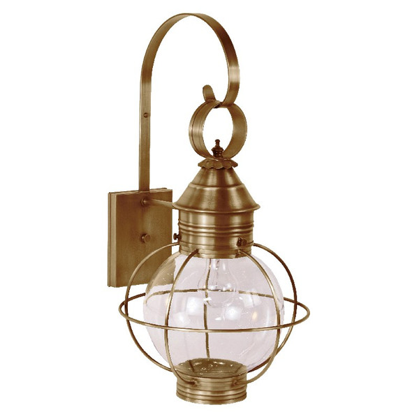 Northeast Lantern - 2831-AB-MED-CSG - One Light Wall Mount - Round - Antique Brass