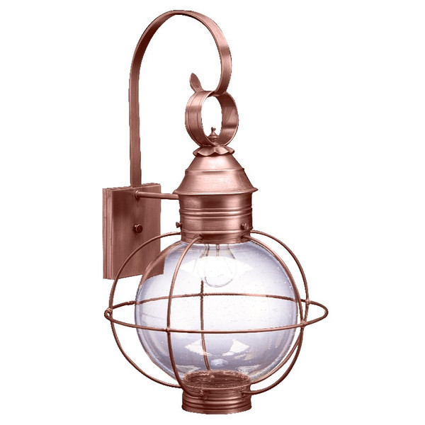 Northeast Lantern - 2841-AC-MED-CSG - One Light Wall Mount - Round - Antique Copper