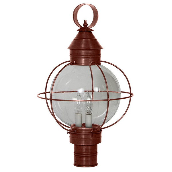 Northeast Lantern - 2843-AC-LT3-CLR - Three Light Post Mount - Round - Antique Copper