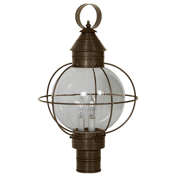 Northeast Lantern - 2843-DAB-LT3-CLR - Three Light Post Mount - Round - Dark Antique Brass