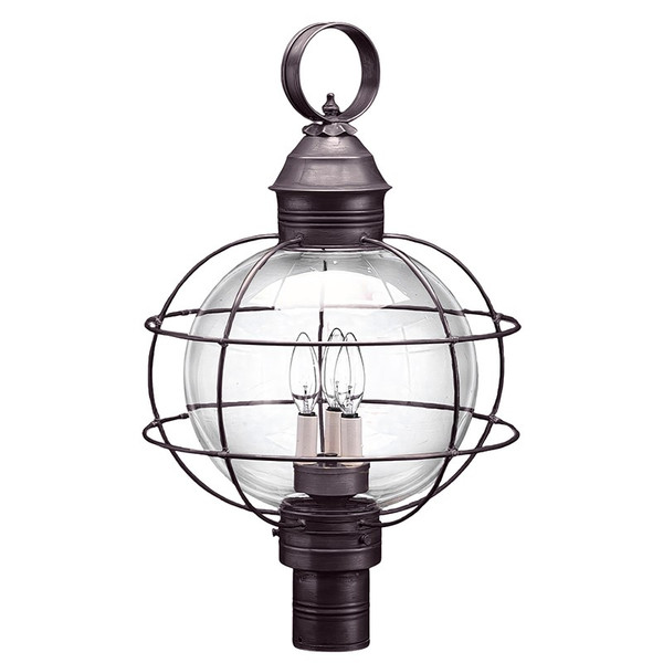Northeast Lantern - 2853-DB-LT3-CLR - Three Light Post Mount - Round - Dark Brass