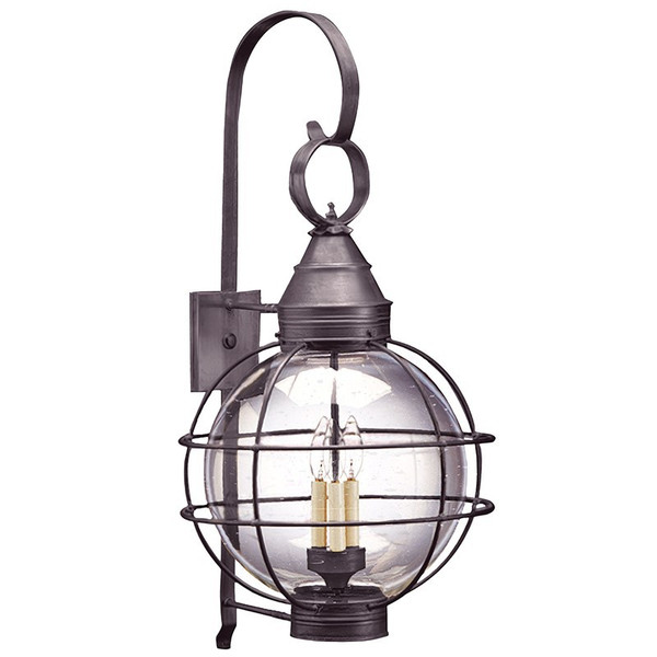 Northeast Lantern - 2861-DB-LT3-CSG - Three Light Wall Mount - Round - Dark Brass