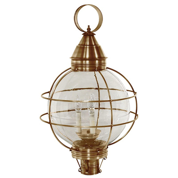 Northeast Lantern - 2863-AB-LT3-CSG - Three Light Post Mount - Round - Antique Brass