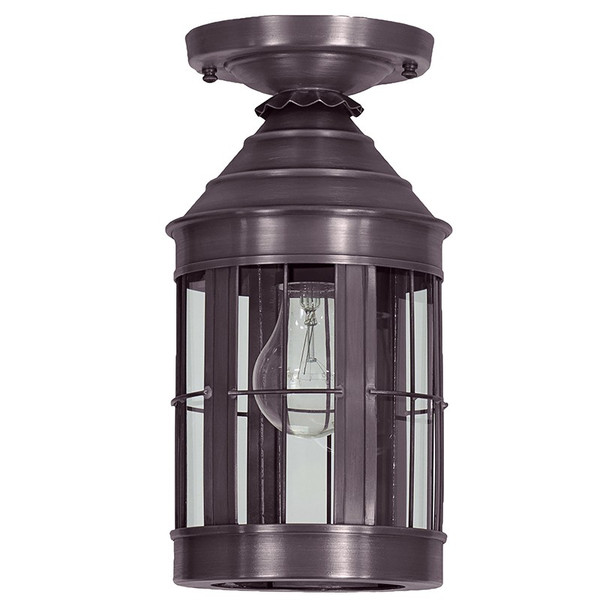Northeast Lantern - 3314-DB-MED-CLR - One Light Flush Mount - Heal - Dark Brass