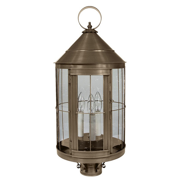 Northeast Lantern - 3353-DAB-LT3-CSG - Three Light Post Mount - Heal - Dark Antique Brass
