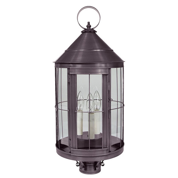 Northeast Lantern - 3353-DB-LT3-CLR - Three Light Post Mount - Heal - Dark Brass