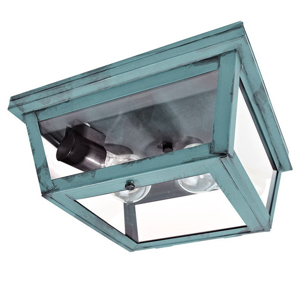 Northeast Lantern - 4204-VG-MED2-CLR - Two Light Flush Mount - Flush - Verdi Gris