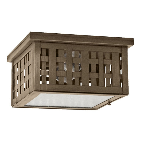 Northeast Lantern - 4404W-DAB-MED2-CSG - Two Light Outdoor Flush Mount - Weave - Dark Antique Brass