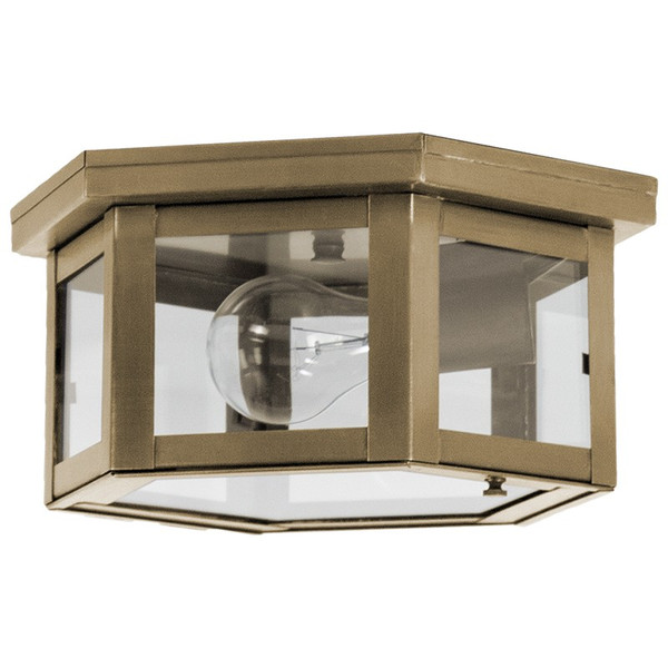 Northeast Lantern - 4504-AB-MED-CLR - One Light Flush Mount - Flush - Antique Brass