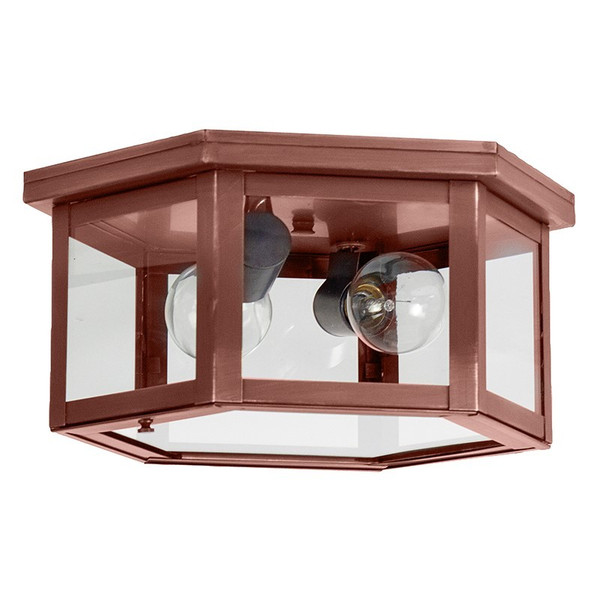 Northeast Lantern - 4604-AC-MED2-CLR - Two Light Flush Mount - Flush - Antique Copper