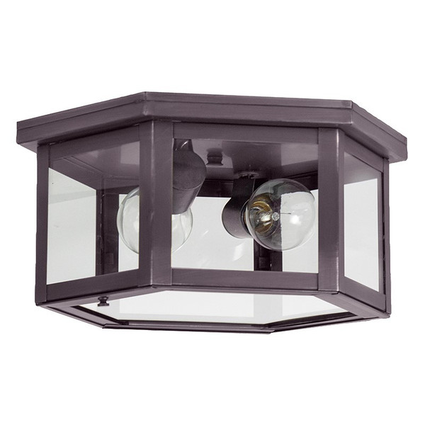 Northeast Lantern - 4604-DB-MED2-CLR - Two Light Flush Mount - Flush - Dark Brass