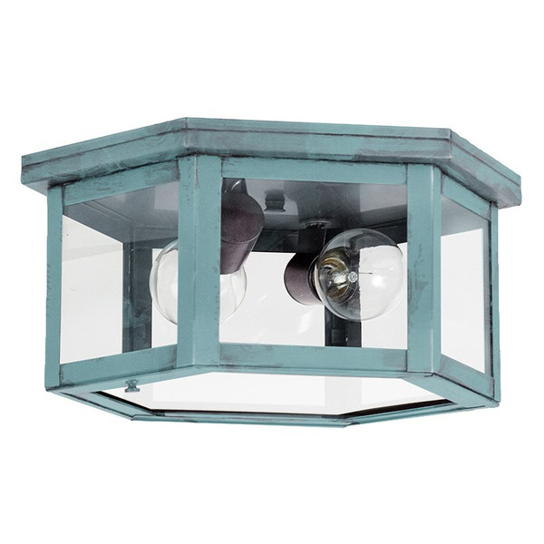 Northeast Lantern - 4604-VG-MED2-CLR - Two Light Flush Mount - Flush - Verdi Gris