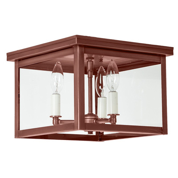 Northeast Lantern - 4904-AC-LT3-CLR - Three Light Flush Mount - Flush - Antique Copper