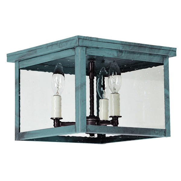 Northeast Lantern - 4904-VG-LT3-CSG - Three Light Flush Mount - Flush - Verdi Gris