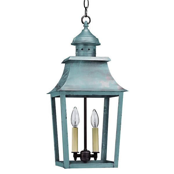 Northeast Lantern - 5542-VG-LT2-CLR - Two Light Hanging Lantern - Sharon - Verdi Gris