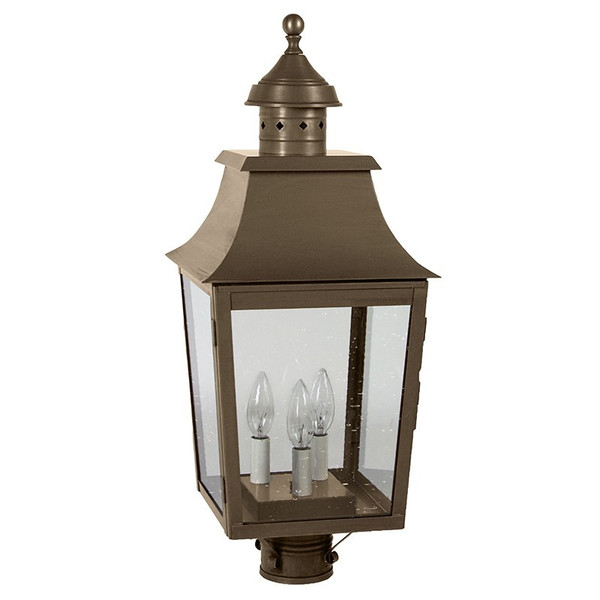 Northeast Lantern - 5543-DAB-LT3-CSG - Three Light Post Mount - Sharon - Dark Antique Brass