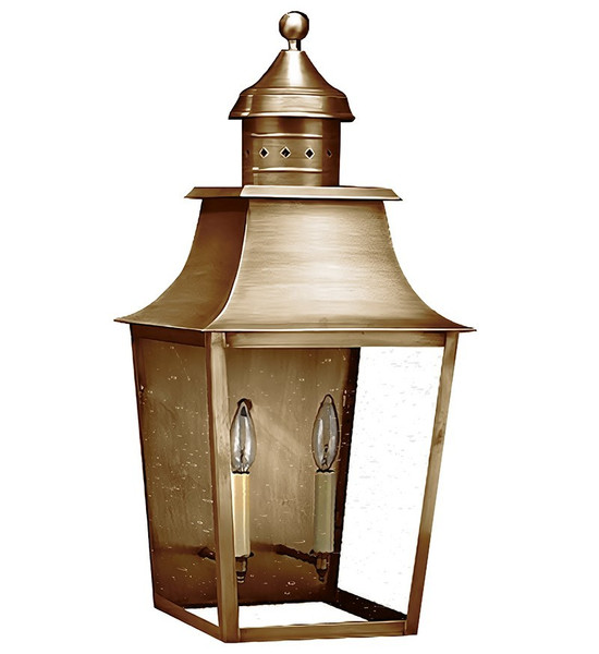 Northeast Lantern - 5551-AB-LT2-CSG - Two Light Wall Mount - Sharon - Antique Brass