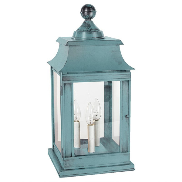 Northeast Lantern - 5633P-VG-LT3-CLR - Three Light Pier Mount - Concord - Verdi Gris