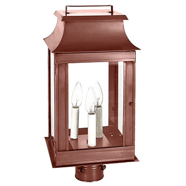 Northeast Lantern - 5643-AC-LT3-CLR - Three Light Post Mount - Concord - Antique Copper
