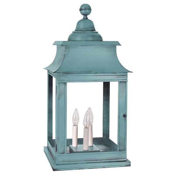 Northeast Lantern - 5653P-VG-LT3-CLR - Three Light Pier Mount - Concord - Verdi Gris