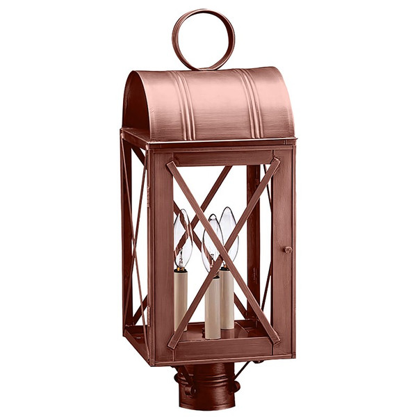 Northeast Lantern - 6053-AC-LT3-CLR - Three Light Post Mount - Adams - Antique Copper
