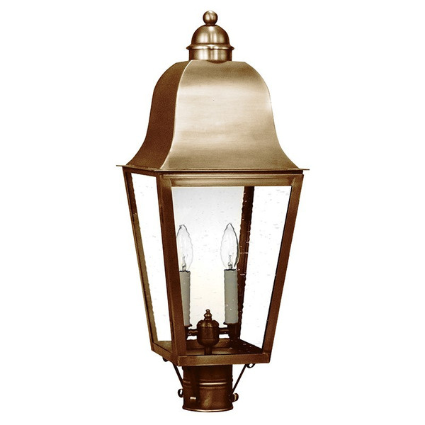 Northeast Lantern - 6413-AB-LT2-CSG - Two Light Post Mount - Imperial - Antique Brass