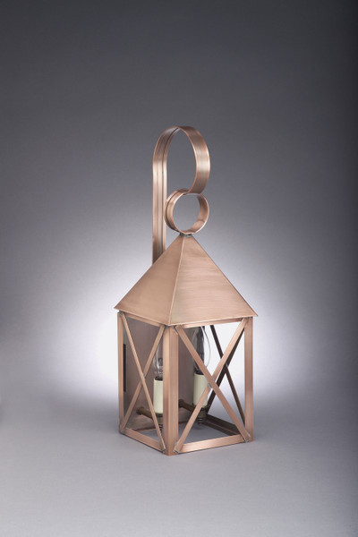 Northeast Lantern - 7031-AC-LT2-CLR - Two Light Wall Mount - York - Antique Copper