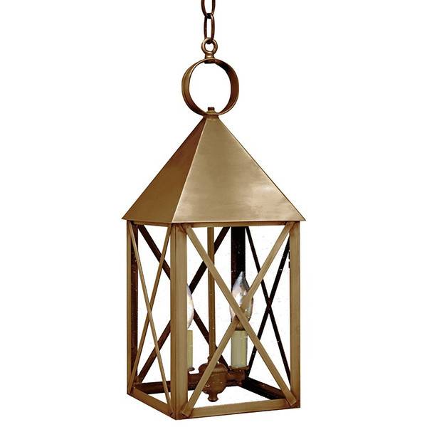 Northeast Lantern - 7042-AB-LT2-CSG - Two Light Hanging Lantern - York - Antique Brass