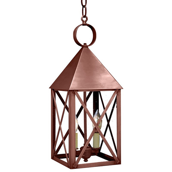 Northeast Lantern - 7042-AC-LT2-CSG - Two Light Hanging Lantern - York - Antique Copper