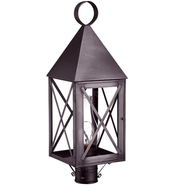 Northeast Lantern - 7053-DB-CIM-CLR - One Light Post Mount - York - Dark Brass