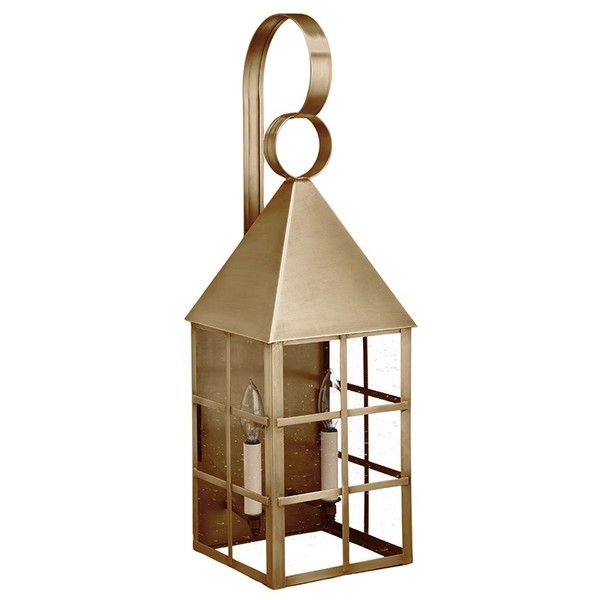 Northeast Lantern - 7151-AB-LT2-CSG - Two Light Wall Mount - York - Antique Brass