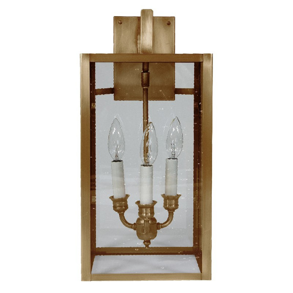 Northeast Lantern - 7527-AB-LT3-CSG - Three Light Wall Mount - Midtown - Antique Brass