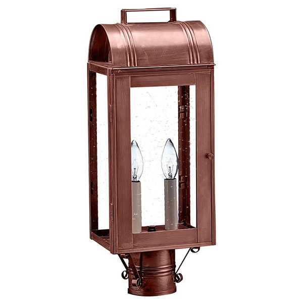 Northeast Lantern - 8033-AC-LT2-CSG - Two Light Post Mount - Livery - Antique Copper