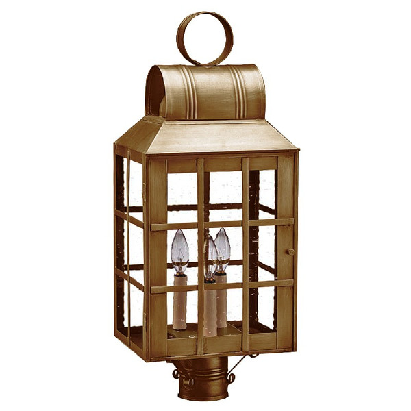 Northeast Lantern - 8143-AB-LT3-CSG - Three Light Post Mount - Lynn - Antique Brass