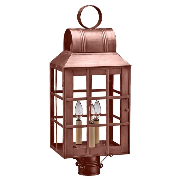 Northeast Lantern - 8143-AC-LT3-CLR - Three Light Post Mount - Lynn - Antique Copper