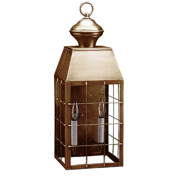 Northeast Lantern - 8351-AB-LT2-CSG - Two Light Wall Mount - Woodcliffe - Antique Brass
